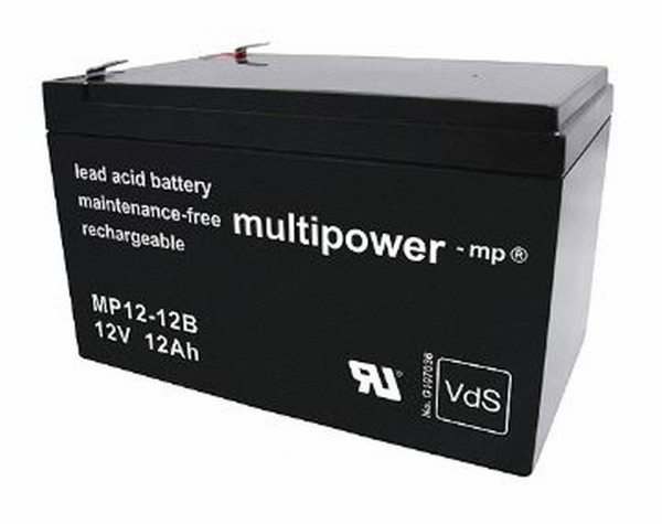 Multipower MP12-12B / 12V 12Ah lead battery AGM with VdS approval