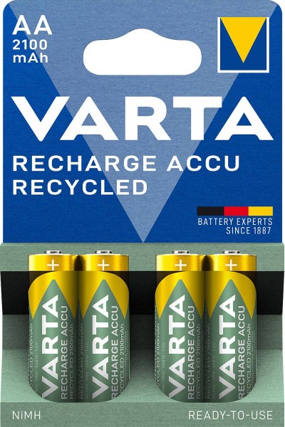 Varta Recharge Battery Recharge Recycled Mignon AA NiMH 2100mAh (4er Blister)
