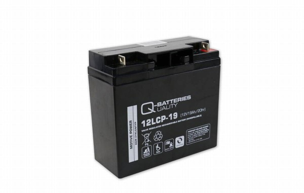 Q-Batteries 12LCP-19 / 12V - 19Ah lead acid battery Cycle type AGM - Deep Cycle VRLA