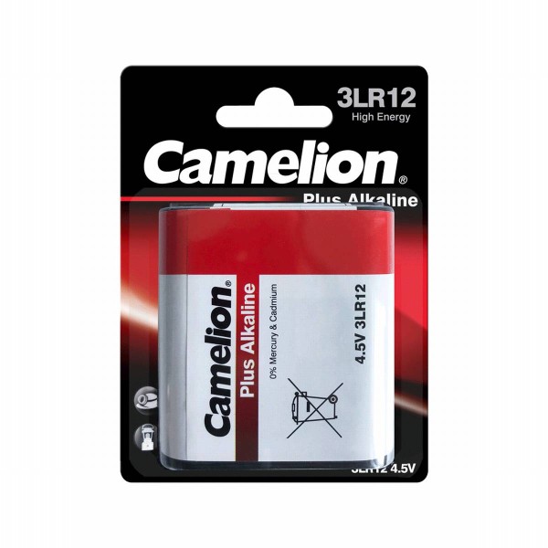 Camelion PLUS 3LR12 MN1203 4.5Volt Block Alkaline Battery (1 Blister)