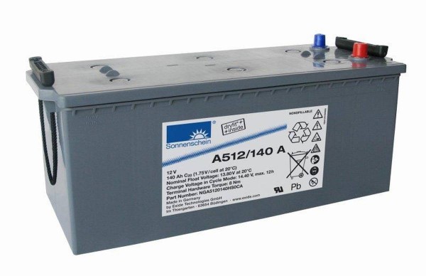 Exide Sonnenschein A512/140 A 12V 140Ah dryfit lead-gel battery VRLA