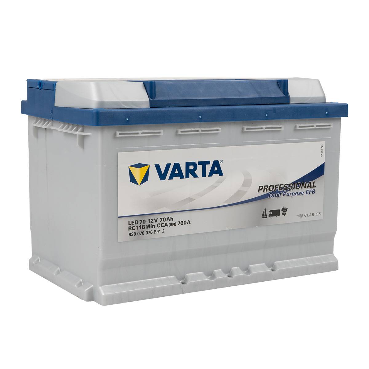 Varta LED70 Professional EFB 12V 70Ah 760A 930 070 076, Versorgungsbatterie, Caravan, Batterien für