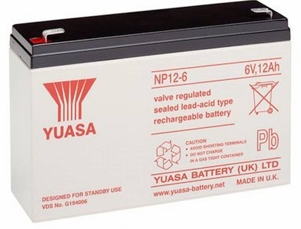 Yuasa NP12-6 12Ah 6V lead acid battery / AGM NP 12-6 VdS approval G194006
