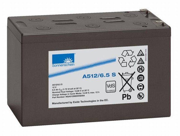 Exide Sonnenschein A512/6,5 S VdS 12V 6,5Ah dryfit lead-gel battery VRLA