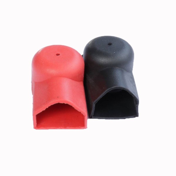 pole caps pair for flat connectors and cables 1 x red, 1 x black