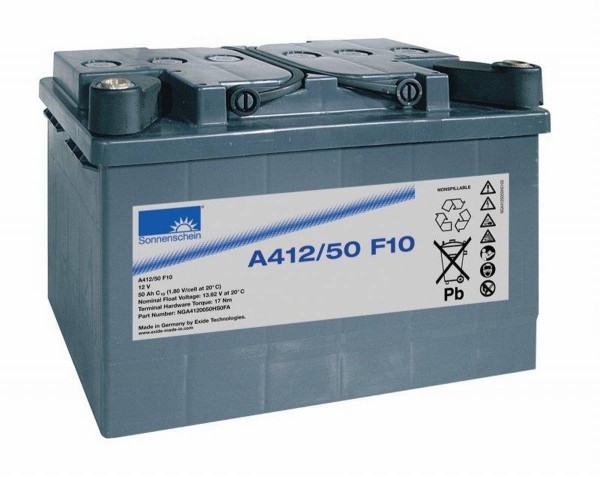 Exide Sonnenschein A412/50 F10 12V 50Ah dryfit lead-gel battery VRLA