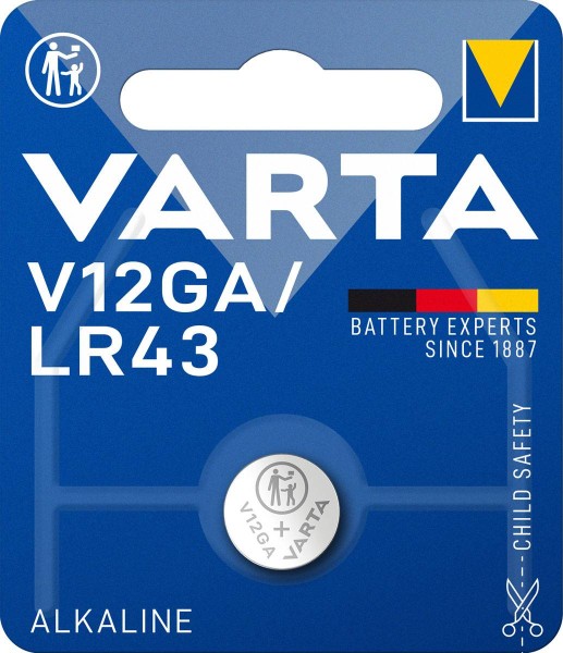 Varta Electronics V12GA LR43 Photo Battery 1.5V pack of 1