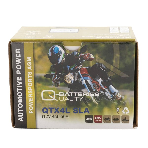 Q-Batteries QTX4L SLA AGM Motorradbatterie 12V 3Ah 40A