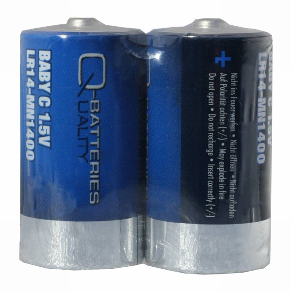 Q-Batteries Baby C Battery LR14 1,5V Alkaline cells (2pcs foil)