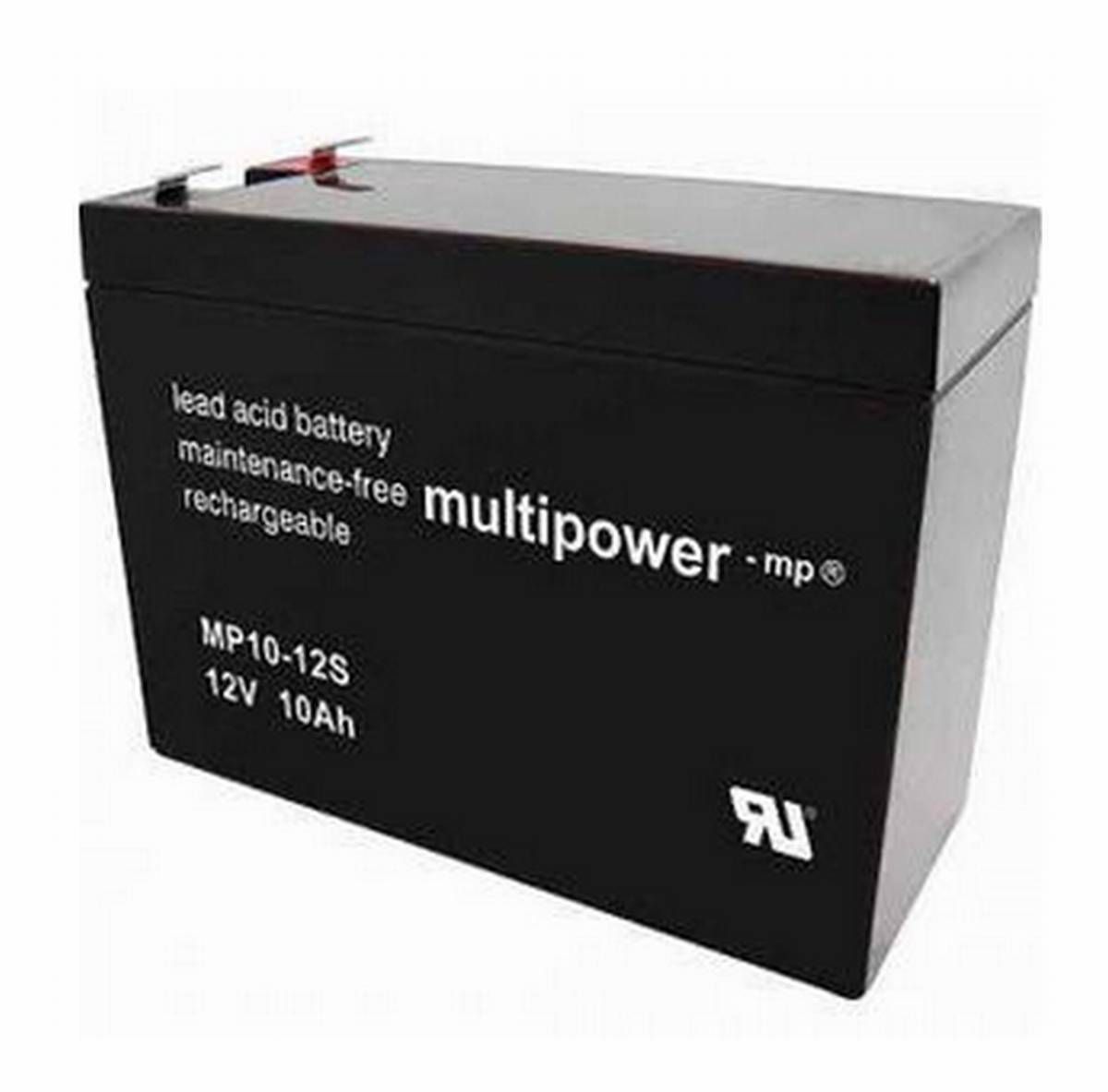 Multipower MP10-12S / 12V 10Ah Blei Akku AGM, Ersatzakkus für USV, Sicherheitstechnik, Batterien für