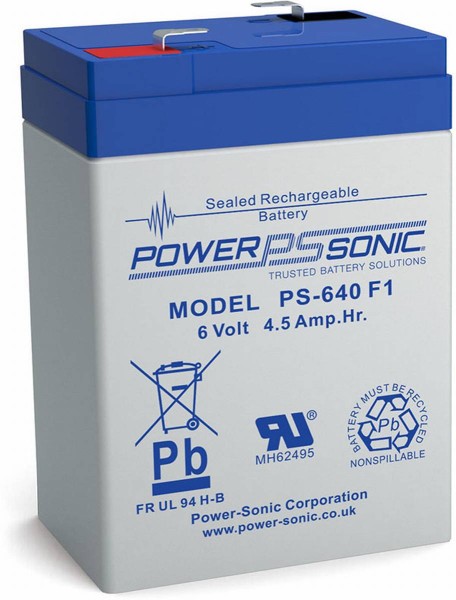 Powersonic 6V 4.5Ah lead fleece battery AGM VRLA PS 640