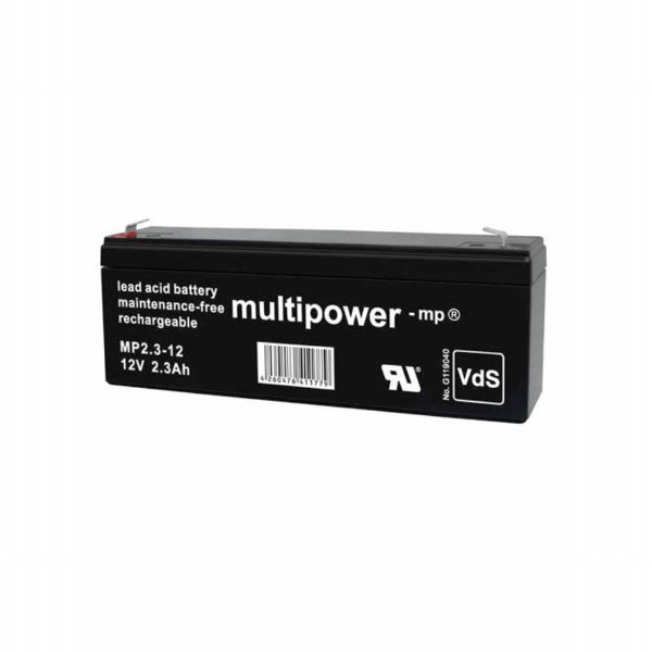 Multipower MP2,3-12 / 12V 2,3Ah lead battery AGM with VdS approval
