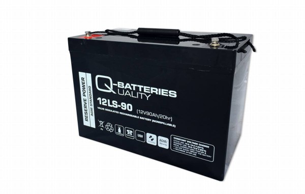 Q-Batteries 12LS-90 / 12V - 90Ah lead accumulator standard type AGM 10 year Type