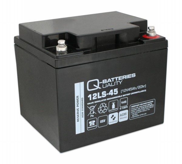 Q-Batteries 12LS-45 12V 45Ah lead fleece battery / AGM VRLA with VdS
