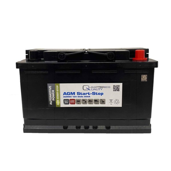 Q-Batteries Start-Stop car battery AGM80 12V 80 Ah 800A