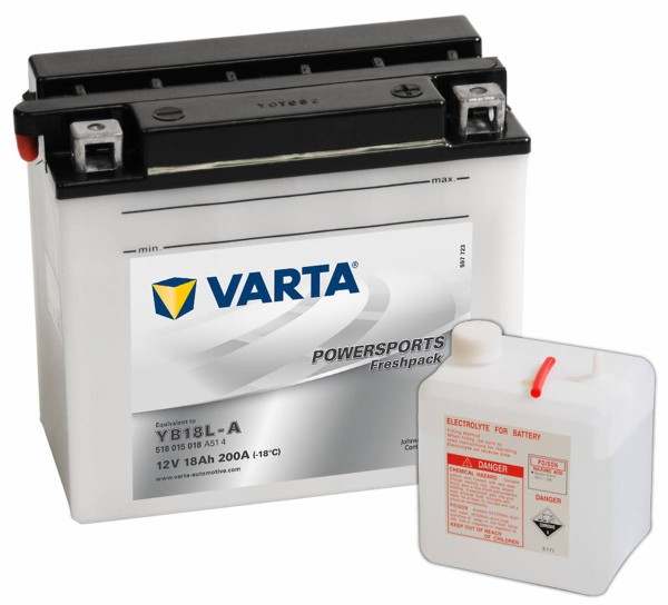 Varta Powersports Freshpack YB18L-A Motorrad Batterie 518015018 12V 18Ah 200A