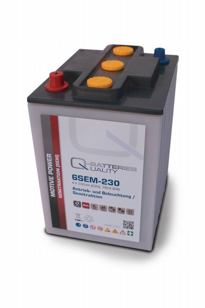 Q-Batteries 6SEM-230 6V 230Ah Semi traction Battery