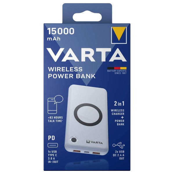 VARTA Wireless Power Bank 15000mAh + Ladekabel