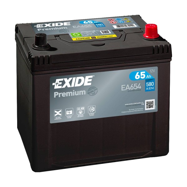 Exide EA654 Premium Carbon Boost 12V 65 Ah 580A car battery
