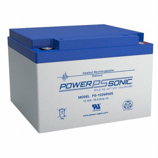 Powersonic 12V 26Ah lead fleece battery AGM VRLA PS 12260 VdS