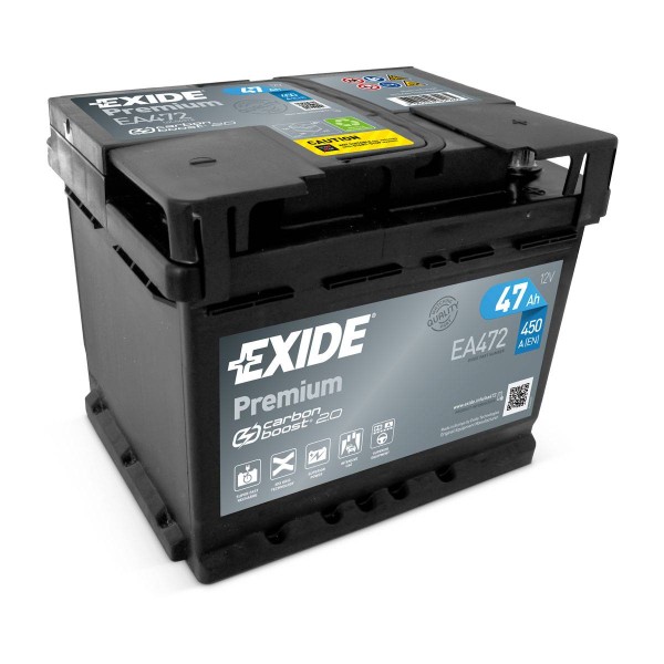 Exide Premium Carbon Boost EA472 12V 47Ah 450A Starter battery