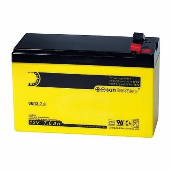 Sun Battery SB 12-7,2 V0 F1 12V 7,2Ah (C20) AGM Batterie mit VdS