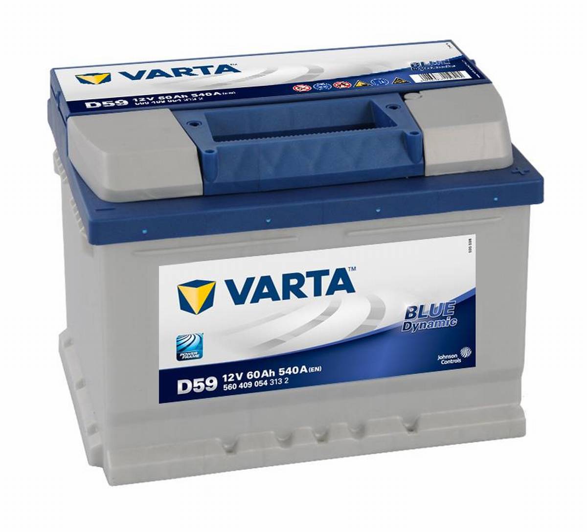 Varta BLUE Dynamic 560 409 054 3132 D59 12V 60Ah 540A/EN car battery, Starter batteries, Boots & Marine, Batteries by application