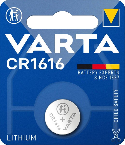 Varta Knopfzelle CR1616 Lithium 3V (1er Blister)