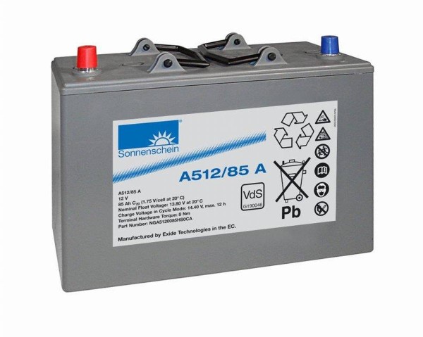 Exide Sonnenschein A512/85 A VdS 12V 85Ah dryfit lead gel battery VRLA