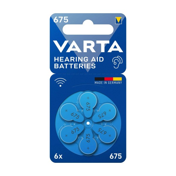 VARTA Hearing Aid Batteries 675 Hörgeräte Batterie (6er Blister)