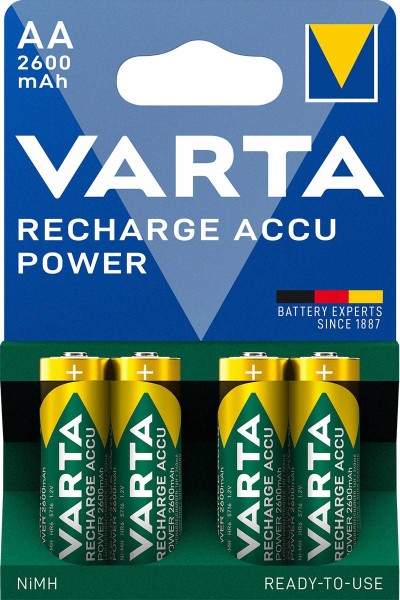 Varta Recharge Battery Power Mignon AA 2600mAh (4er Blister)