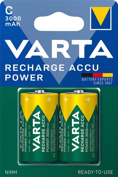 Varta Rechargeable battery Power Baby C NiMH 3000mAh (2 Blister)