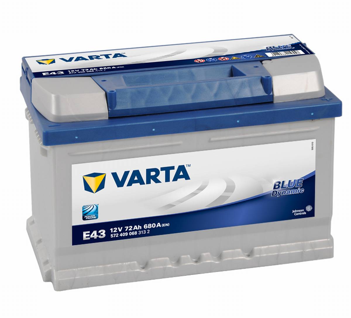 VARTA E43 Blue Dynamic 12V 72Ah 680A Autobatterie 572 409 068, Starterbatterie, Boot, Batterien für