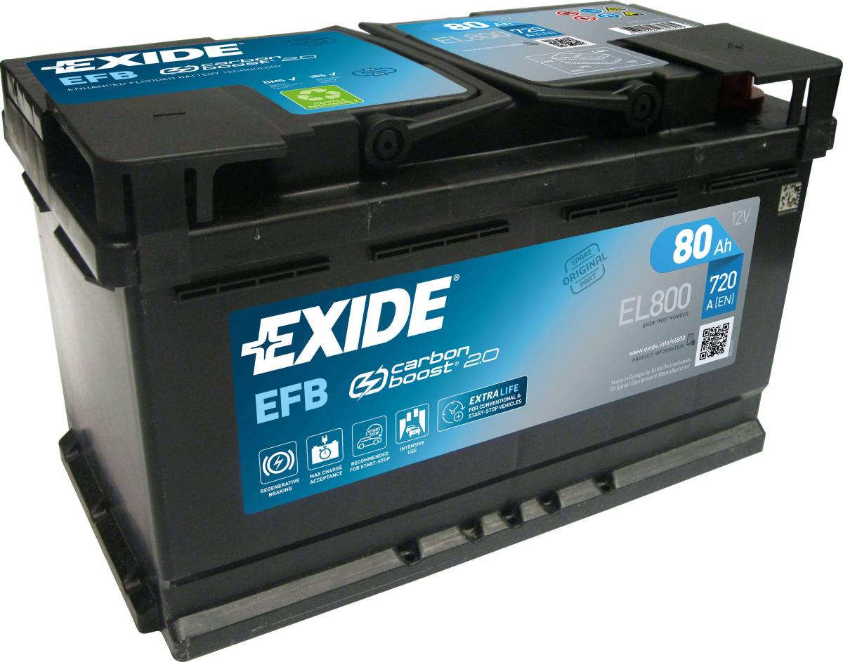 Exide EL800 Start-Stop EFB 12V 80 Ah 720A car battery