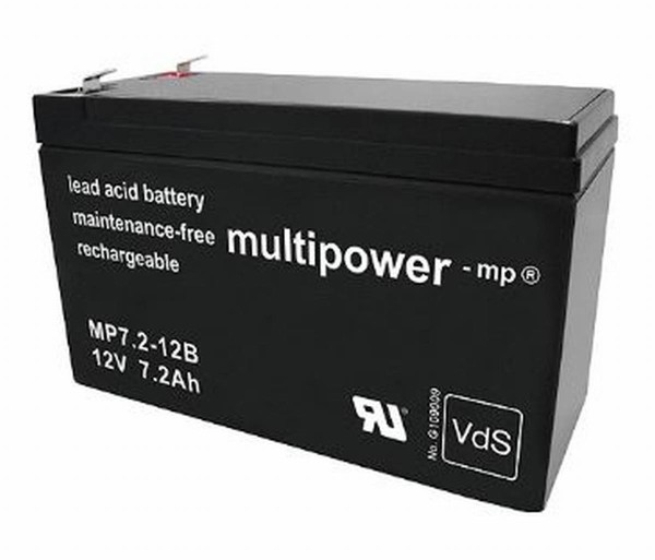 Multipower MP7,2-12B / 12V 7.2Ah lead battery with VdS approval