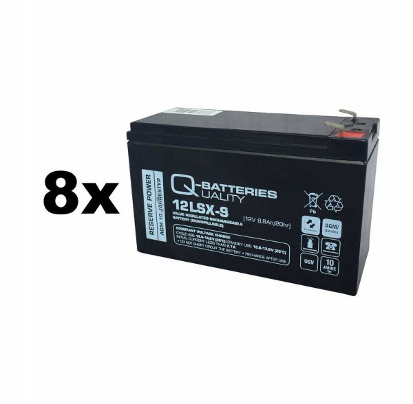 Replacement battery for Effekta UPS system series MCI with 9Ah 8 pcs.
