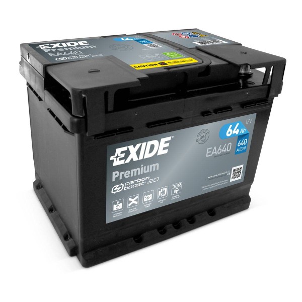 Exide Premium Carbon Boost EA640 12V 64Ah 640A Starter battery