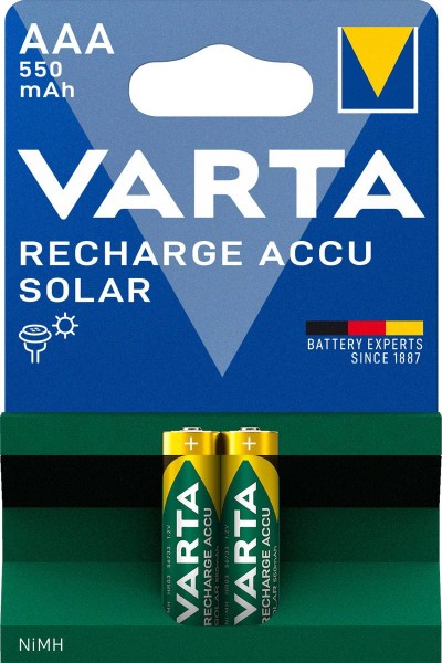 VARTA Solar Battery Micro AAA 56733 NiMH 550mAh (2er Blister)