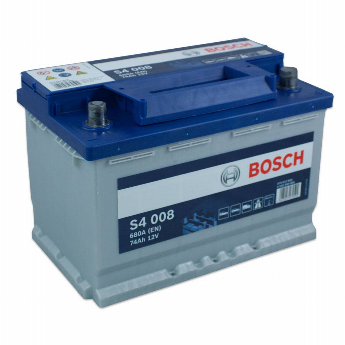 Bosch car battery S4 008 574 012 068 12V 74Ah 680A/EN, Starter batteries, Boots & Marine, Batteries by application