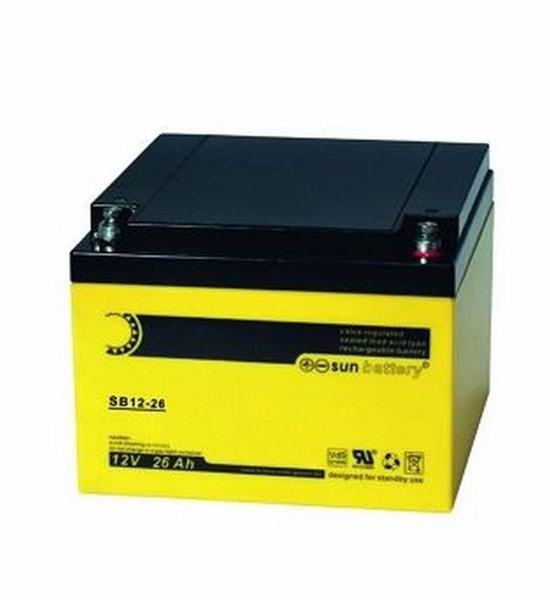 Sun Battery SB 12-26 V0 12V 26Ah (C20) AGM Batterie mit VdS