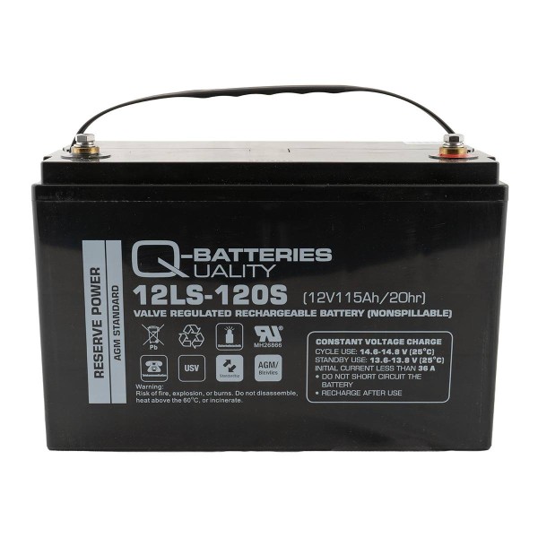 Q-Batteries 12LS-120S / 12V - 115Ah lead accumulator standard type AGM 10 year Type