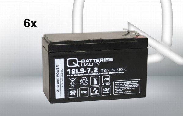 Replacement battery for Effekta UPS system series MH, MHD and MTD 7,2Ah 6 pcs.