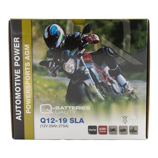 Q-Batteries Q12-19 SLA AGM Motorradbatterie 12V 20Ah 275A 51913