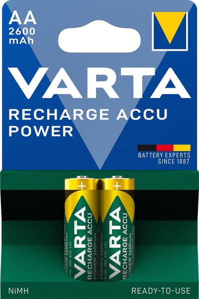 Varta Akku Recharge Accu Power Mignon AA 2600mAh (2er Blister)