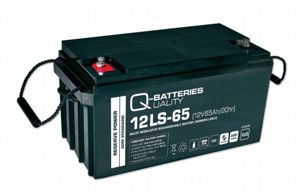 Q-Batteries 12LS-65 12V 65Ah lead fleece battery / AGM VRLA with VdS
