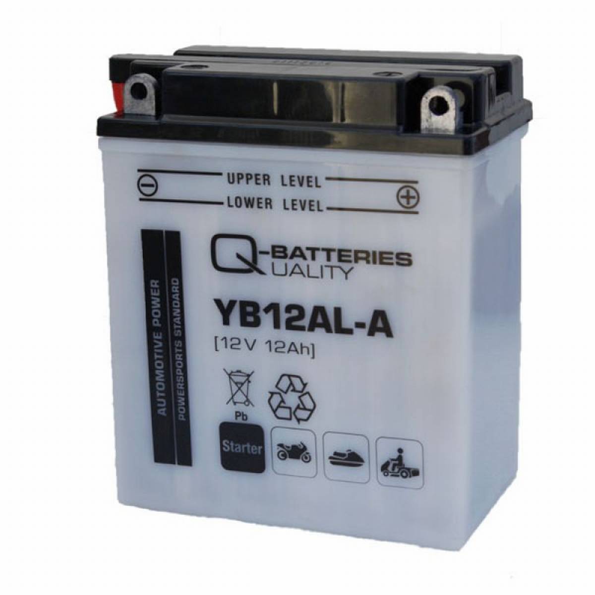 Q-Batteries Motorradbatterie YB12AL-A 51213 12V 12Ah 165A, Starterbatterie, Motorrad, Kfz, Batterien für