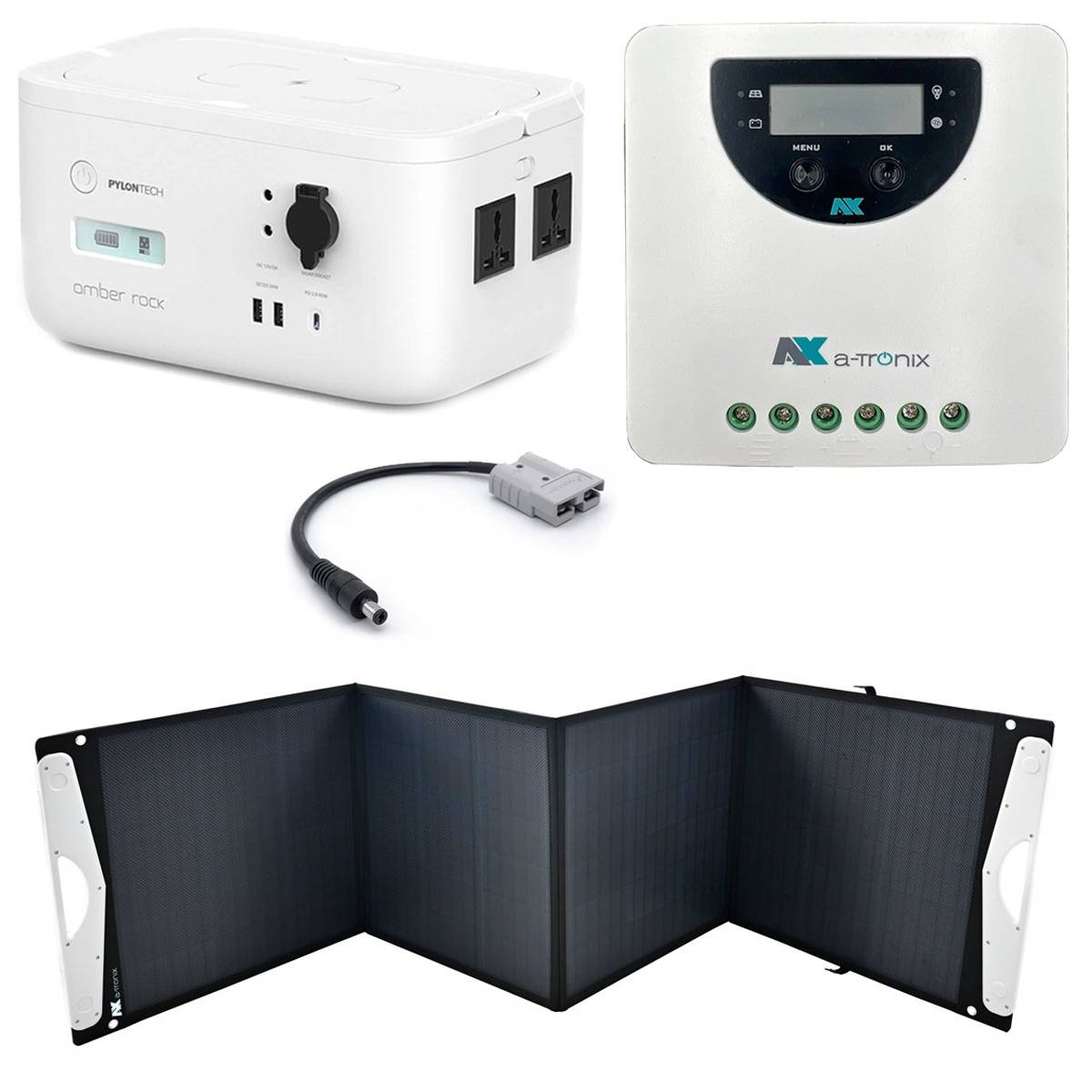 Pylontech Amber Rock 473Wh Portable Powerstation mit a-TroniX PPS Solar Bag  Vario 200W, Powerstationen, Mobile Stromversorgung