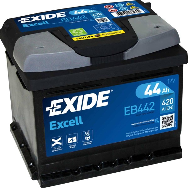 Exide EB442 Excell 12V 44 Ah 420A car battery