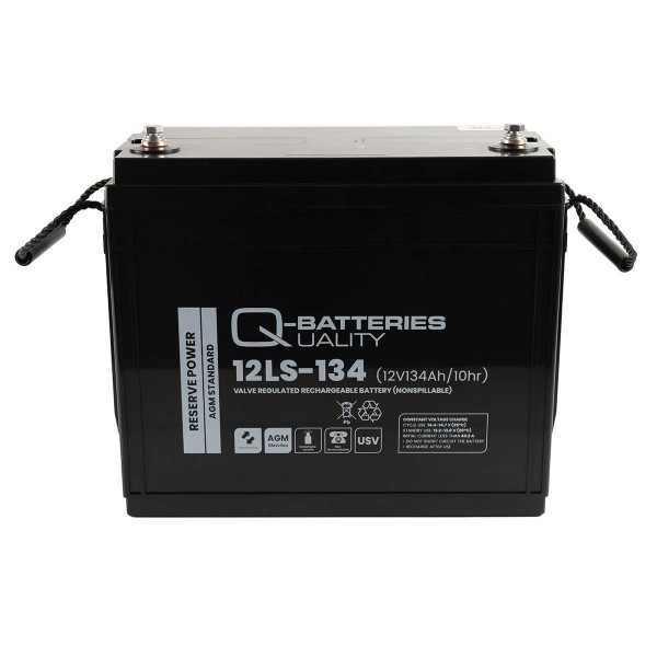 Q-Batteries 12LS-134/ 12V - 134Ah Blei Akku Standard-Typ AGM - 10 Jahres-Typ