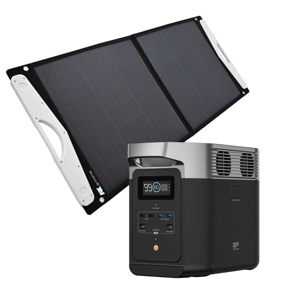 Ecoflow Delta 2 1024Wh Powerstation mit a-TroniX 100W Solar Bag Vario